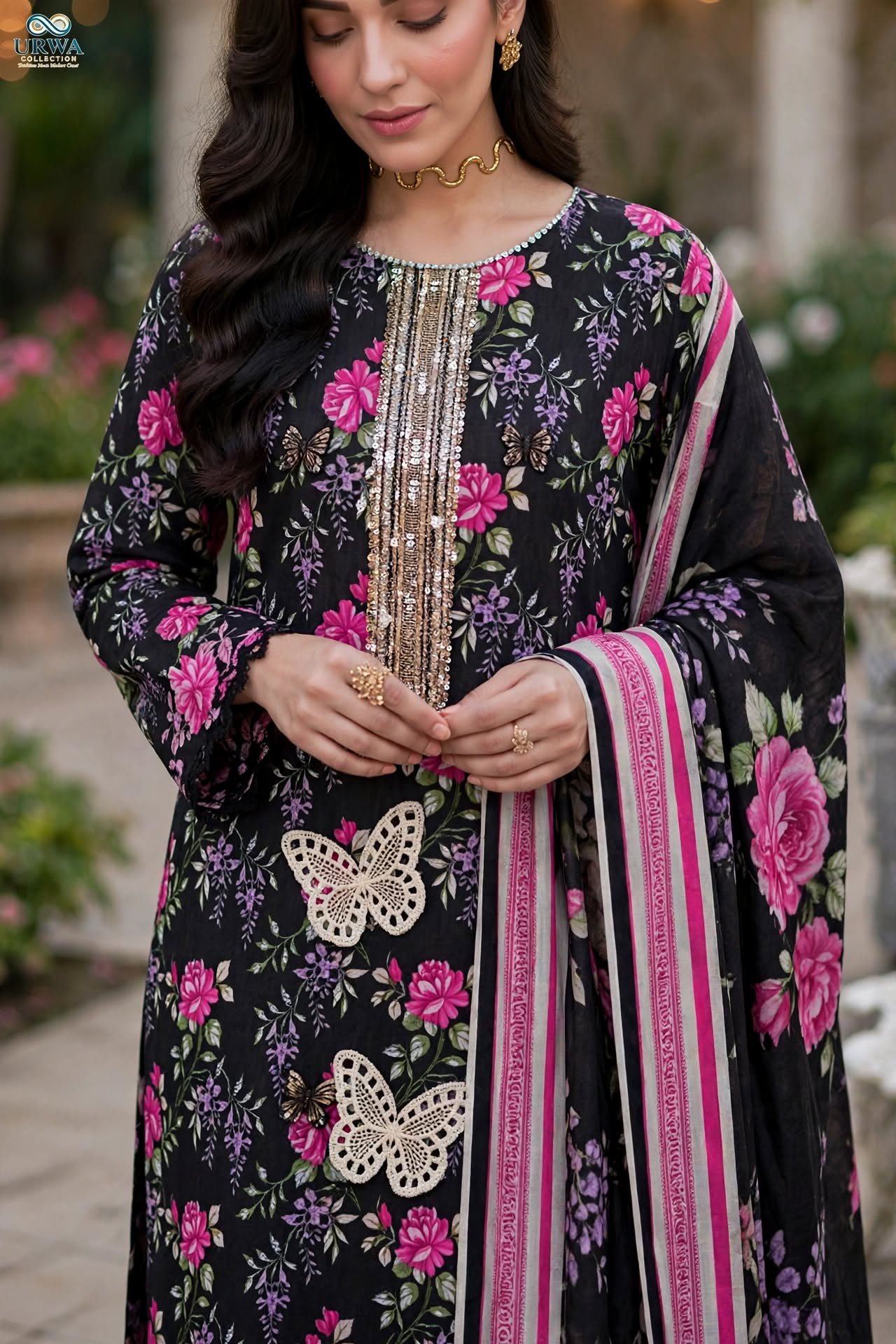 3-Piece-Linen-Suit Embroidered & Digital Printed Unstitched - Image 6