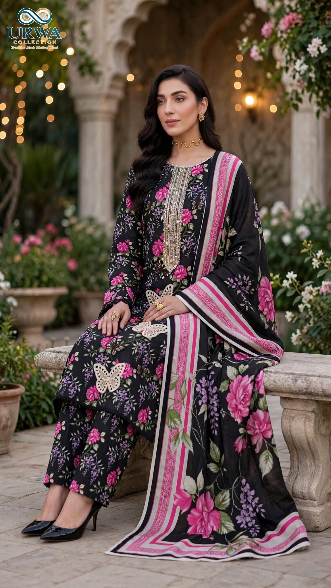 3-Piece-Linen-Suit Embroidered & Digital Printed Unstitched - Image 4