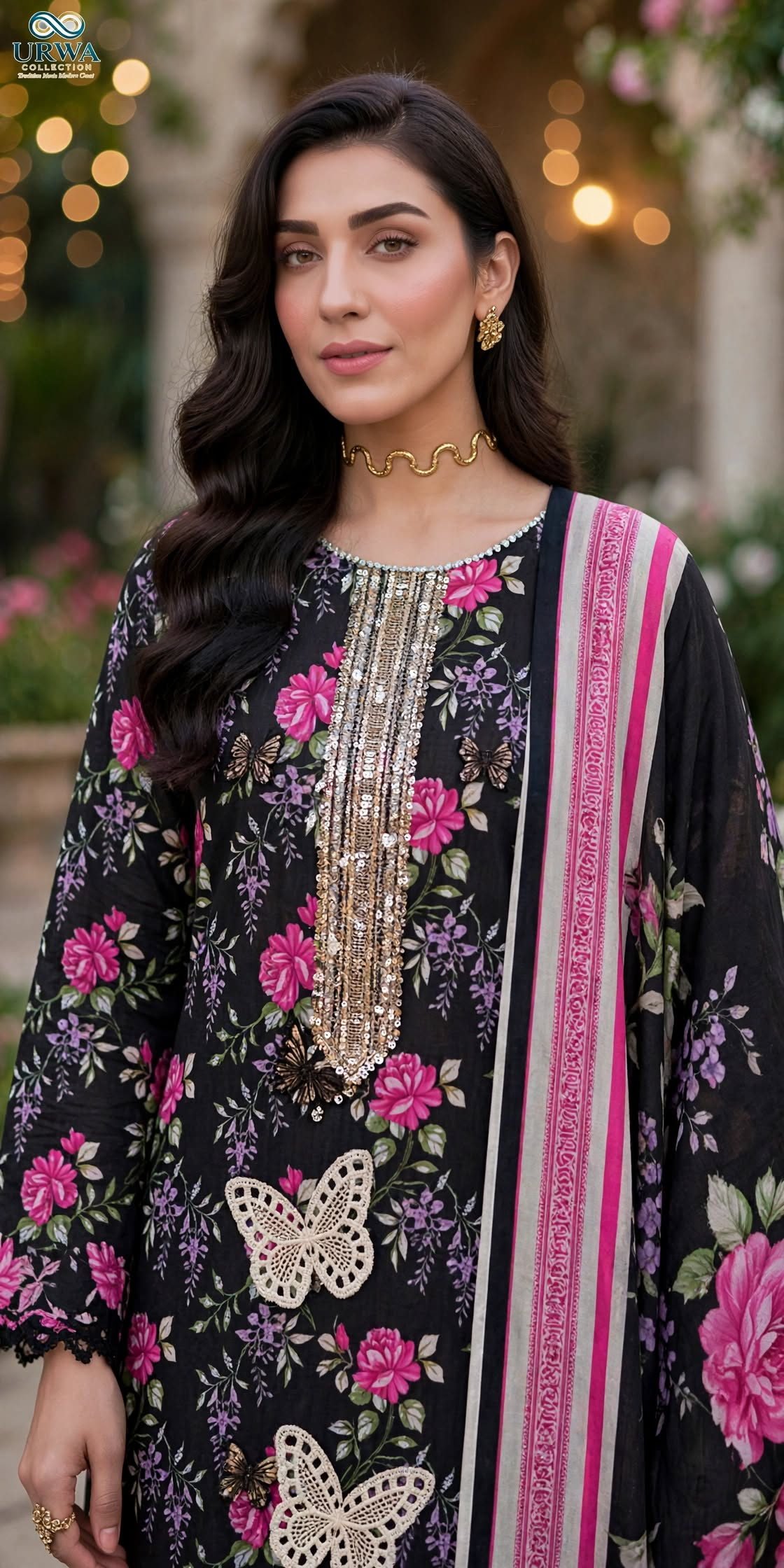 3-Piece-Linen-Suit Embroidered & Digital Printed Unstitched - Image 2